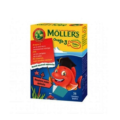 Moller's Omega 3 για Παιδιά 36 ζελεδάκια ψαράκια Φράουλα