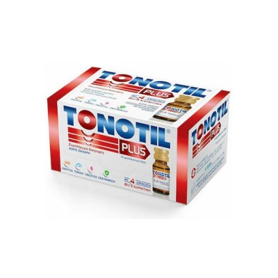 Tonotil Plus Συμπλήρωμα Διατροφής με 4 Αμινοξέα B12 & Καρνιτίνη 15 Φιαλίδια x 10ml.