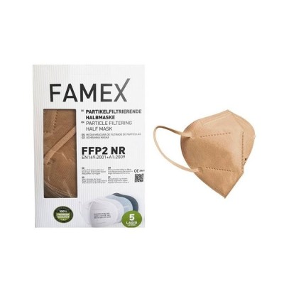 Famex Μάσκα Προστασίας FFP2 Particle Filtering Half NR σε Μπεζ χρώμα 10τμχ