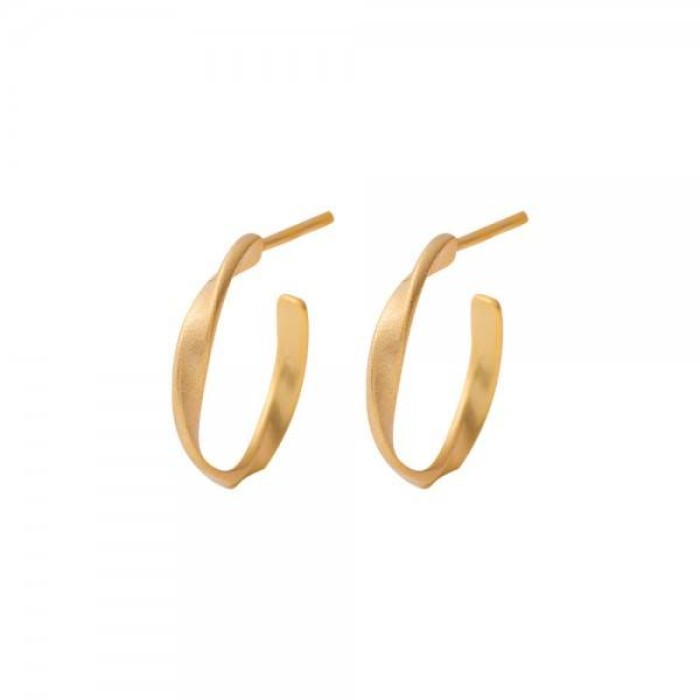 Medisei Dalee Earrings Hoops Yellow Gold Plated-Γυναικεία Σκουλαρίκια Κρίκοι από Ασήμι Επιχρυσωμένο, 1 Ζευγάρι