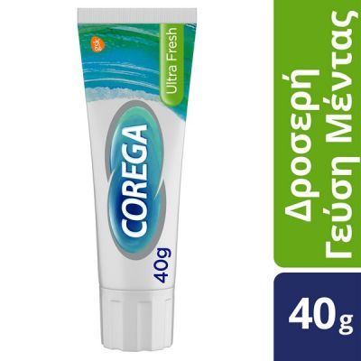 Corega 3D Hold Ultra Fresh Cream Στερεωτική Κρέμα Οδοντοστοιχιών για Δυνατή Συγκράτηση με γέυση Μέντας 40gr