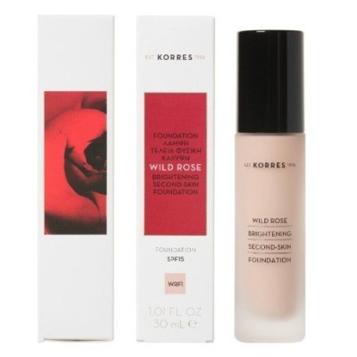 Korres Foundation Wild Rose WRF1 Brightening Second-Skin SPF15 30ml