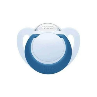 Nuk Πιπίλα Σιλικόνης Star με Θήκη για 18-36 μηνών, Γαλάζιο/ Μπλε