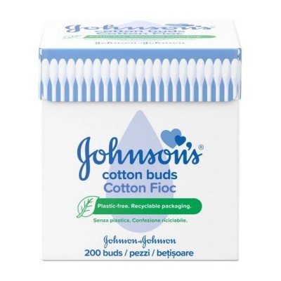 Johnson's Cotton Buds σε Ανακυκλώσιμη Συσκευασία 200 Μπατονέτες από Αγνό Βαμβάκι