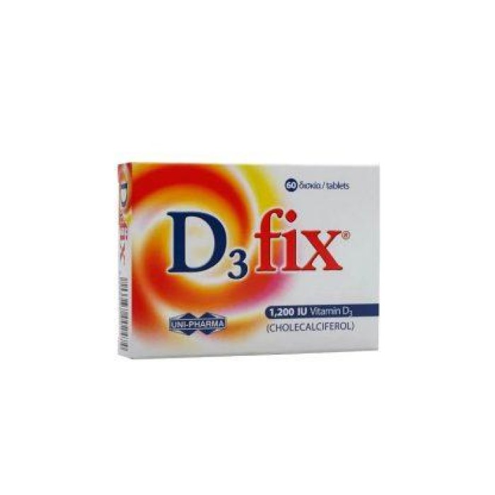 Uni-Pharma D3 Fix 1200 iu 60 Ταμπλέτες