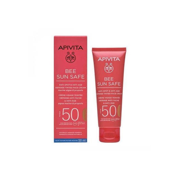 Apivita Bee Sun Safe Anti-spot & Anti-age Tinted Αντηλιακή Κρέμα Προσώπου SPF50 με Χρώμα Golden 50ml