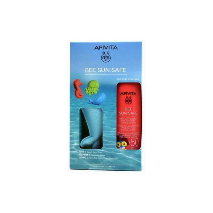 Apivita Αδιάβροχο Παιδικό Αντηλιακό Spray Bee Sun Safe SPF50 200ml με 3 Παιχνίδια Άμμου Παραλίας