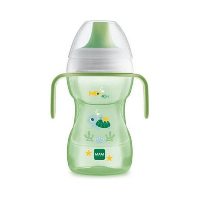 Mam Εκπαιδευτικό Μπιμπερό με Λαβές Fun To Drink 8m+ Green Turtles 270ml