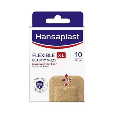 Hansaplast Αδιάβροχα Αυτοκόλλητα Επιθέματα Flexible XL Elastic 7.2x5cm 10τμχ