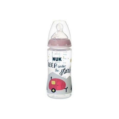 Nuk First Choice+ Μπιμπερό Πλαστικό 300ml  Ροζ Hello Adventure Limited Edition 6m+ 