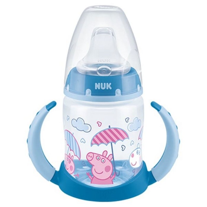 Nuk Εκπαιδευτικό Μπιμπερό με Λαβές First Choice 6m+ Peppa Pig Μπλε 150ml