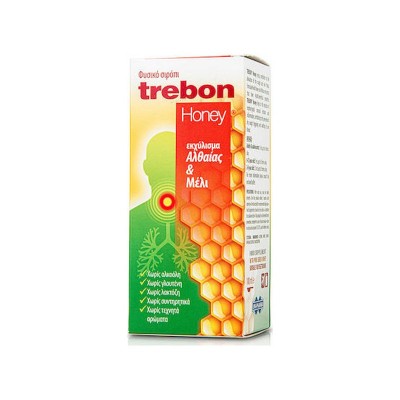Uni-Pharma Trebon Honey Σιρόπι με Μέλι & Αλθαία για Ξηρό και Παραγωγικό Βήχα χωρίς Γλουτένη 100ml