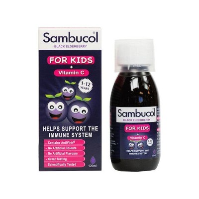 Olvos Science Sambucol Kids + Vitamin C Συμπλήρωμα για την Ενίσχυση του Ανοσοποιητικού 120ml
