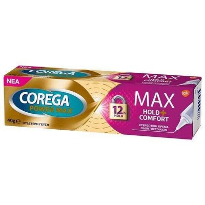 Corega Power Max Hold & Comfort Στερεωτική Κρέμα Τεχνητής Οδοντοστοιχίας 40gr