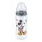 Nuk Πλαστικό Μπιμπερό First Choice Plus Temperature Control Mickey & Minnie Κατά των Κολικών με Θηλή Σιλικόνης 300ml για 6-18 μηνών Grey