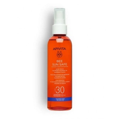 APIVITA Bee Sun Safe Satin Touch Tan Perfecting Body Oil Λάδι Σώματος για Μαύρισμα & Μεταξένια Αίσθηση με Ηλίανθο, Καρότο & SPF30 200ml