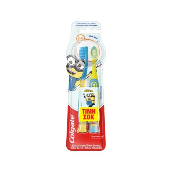 Colgate Παιδική Οδοντόβουρτσα Minions Extra Soft για 2+ χρονών 2τμχ