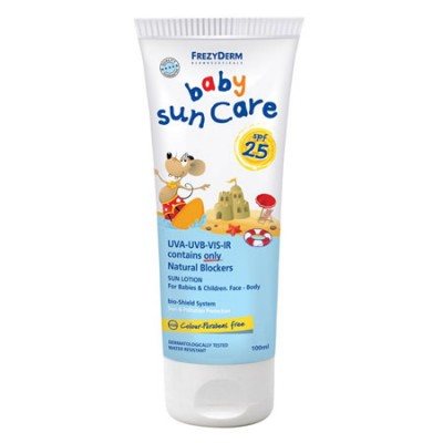 Frezyderm Αδιάβροχο Βρεφικό Αντηλιακό  Γαλάκτωμα Baby Sun Care για Πρόσωπο & Σώμα SPF25 100ml