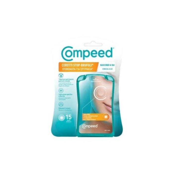 Compeed Cerotti Stop-Brufoli 15τμχ - Επιθέματα Για Σπυράκια, Καθαρισμό, Κάλυψη & Προστασία