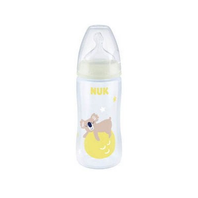 Nuk First Choice+ Μπιμπερό Πλαστικό 300ml  Night  Plus με Δείκτη Ελέγχου Θερμοκρασίας Θηλή Σιλικόνης  Χαρούμενο Κοάλα  6m+ 