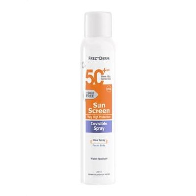 Frezyderm SUN SCREEN INVISIBLE SPRAY SPF 50+ Διάφανο Αντηλιακό Σώματος