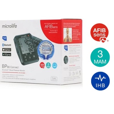 Microlife BP B6 Connect Afibsens Bluetooth Ψηφιακό Πιεσόμετρο Μπράτσου για ανίχνευση κολπικής μαρμαρυγής