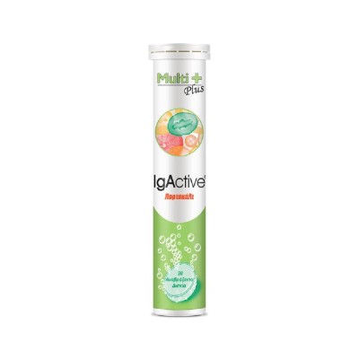 IgActive Multi Plus Πολυβιταμίνη για Ενέργεια, Ενίσχυση του Ανοσοποιητικού & το Νευρικό Σύστημα Πορτοκάλι 20 αναβράζοντα δισκία