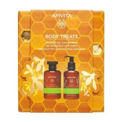 Apivita Promo Tonic Mountain Tea Shower Gel with Essential Oils 250ml & Moisturizing Body Milk 200ml