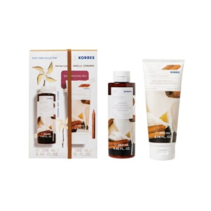 Korres Promo Vanilla Cinnamon Renewing Body Cleanser 250ml & Body Smoothing Milk 200ml