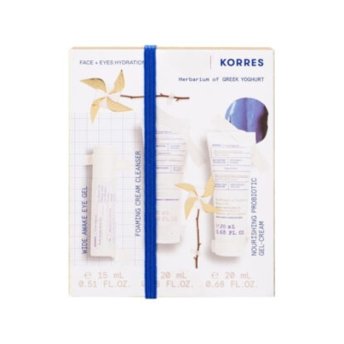 Korres Ελληνικό Γιαούρτι Gel Ματιών 15ml + Καθαριστικό 20ml + Κρέμα Προσώπου 20ml