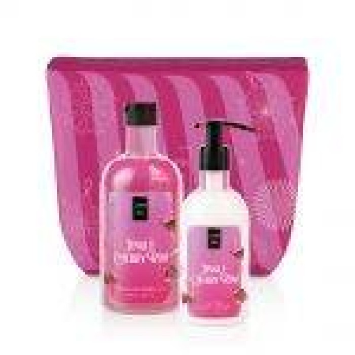 LAVISH CARE Jingle Cherry Rum Christmas Set Bath & Shower Gel 500mL & Glitter Body Lotion 300mL