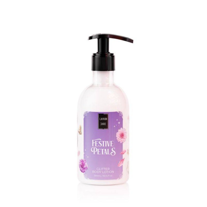 LAVISH CARE Festive Petals Christmas Set Bath & Shower Gel 500mL & Glitter Body Lotion 300mL