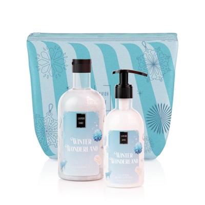 LAVISH CARE Frosted Winter Wonderland Christmas Set Bath & Shower Gel 500mL & Glitter Body Lotion 300mL