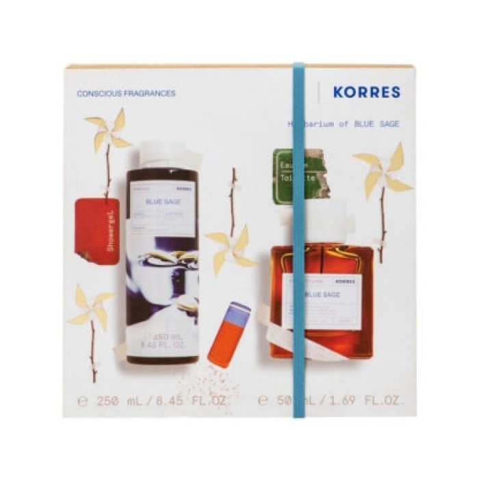 Korres PROMO Blue Sage Ανδρικό Αφρόλουτρο 250ml - Eau De Toilette Ανδρικό Άρωμα 50ml