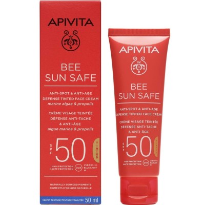 Apivita Bee Sun Safe Anti-spot & Anti-age Spf50 Defense Tinted Face Cream 50ml SPF50 50ml