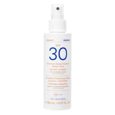 Korres Yoghurt Suncreen Spray Emulsion Αντηλιακό Γαλάκτωμα Spray Σώματος & Προσώπου SPF30 150ml