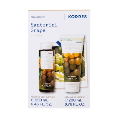 Korres Promo Aegean Escape Santorini Grape Shower Gel-Αφρόλουτρο Αμπέλι Σαντορίνης, 250ml & Body Milk-Γαλάκτωμα Αμπέλι Σαντορίνης, 200ml