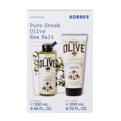 KORRES Pure Greek Olive Θαλασσινό Aλάτι Αφρόλουτρο + Eνυδατικό Γαλάκτωμα Σώματος