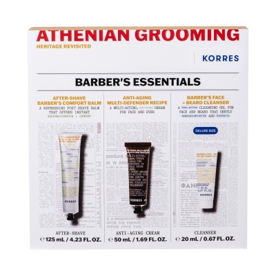 Korres Athenian Grooming Barber's Essentials Set with After-Shave 125ml + Anti-Aging Cream 50ml + Cleanser 20ml