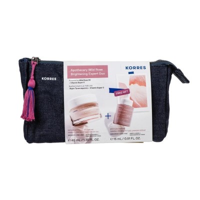 Korres  Apothecary Wild Rose Promo  Kρέμα-Gel Ημέρας 40ml & ΔΩΡΟ Λάμψη & Πρώτες Ρυτίδες Διφασικό Serum 15ml