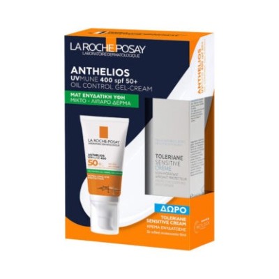 LA ROCHE POSAY - Promo Anthelios Uvmune 400 Oil Control Gel-Cream SPF50+ 50 ml + Δώρο Toleriane Sensitive Cream Κρέμα Ενυδάτωσης 15 ml