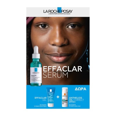 La Roche Posay Promo Pack Effaclar Serum 30ml & ΔΩΡΟ Effaclar Gel 50ml & Anthelios Oil Correct SPF50+ 3ml