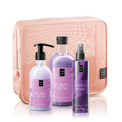 Lavish Care Purple Musk - Body Care Bag Gift Set