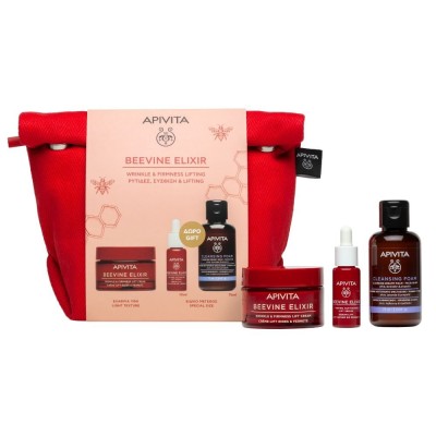 Apivita Promo Beevine Elixir Κρέμα Προσώπου Ελαφριάς Υφής για Σύσφιξη & Ρυτίδες 50ml & Δώρο Ορός 10ml & Αφρός Καθαρισμού 75ml