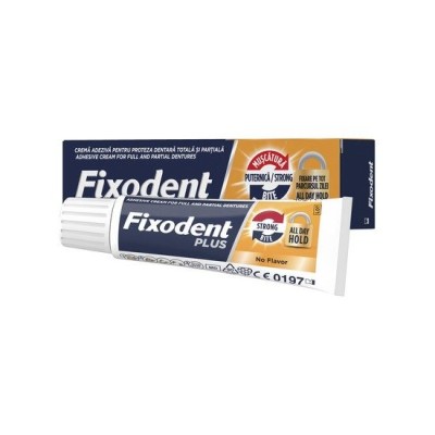 Fixodent Plus Strong Bite  Στερεωτική Κρέμα με Δυνατό Κράτημα για Ολικές & Μερικές Οδοντοστοιχίες 40g Χωρίς Γεύση