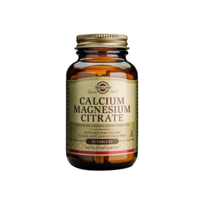 Solgar Calcium Magnesium Citrate 50 ταμπλέτες - Υγεία Μυών, Οστών, Νευρικού Συστήματος 