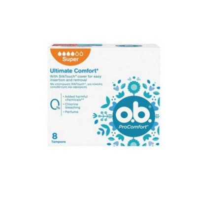 O.B. Ταμπόν ProComfort Super για Έντονη Ροή 8τμχ (Λήξη 01-2030)