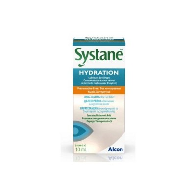 Systane Hydration Οφθαλμικές Σταγόνες με Υαλουρονικό οξύ για Ξηροφθαλμία 10ml