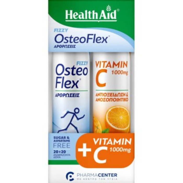 Health Aid Promo Pack Osteoflex, 20tabs & Vitamin C 1000mg, 20tabs