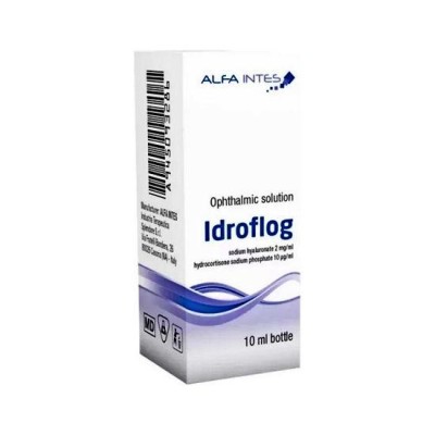 Idroflog  Οφθαλμικές Σταγόνες με Υαλουρονικό Οξύ  & Υδροκορτιζόνη  για Ξηροφθαλμία 10ml